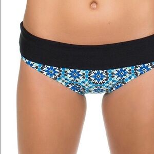 Black & Blue Print Swim Bottoms